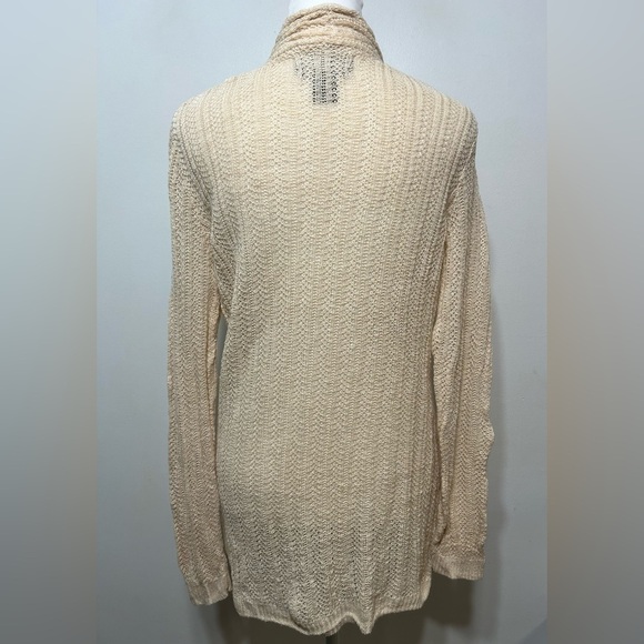 Tahari Linen Open Front Knit Cardigan Sweater - Picture 5 of 9
